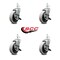 Service Caster 4 Inch Thermoplastic Wheel 7/8 Inch Grip Ring Stem Caster with Brakes, 4PK SCC-GR05S410-TPRS-SLB-71678-4 - alternate 2